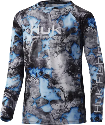 Vista 50 de HUK Camisa unisex de camuflaje Pursuit para niños Camisa de manga larga para niños Sotavento de roble musgoso