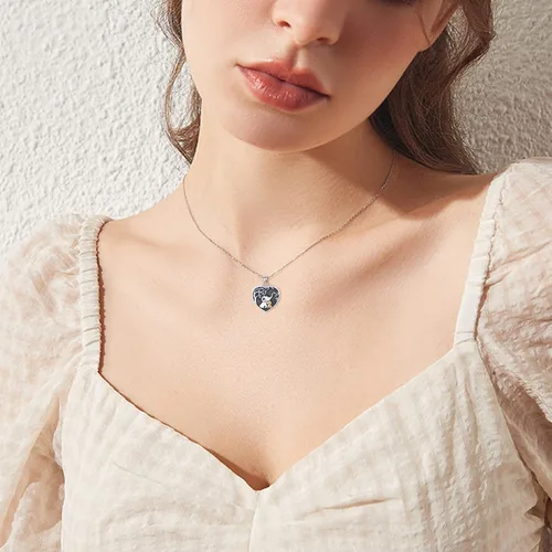 Vista 7 de Lucky Elephant Locket Necklace Sterling Silver Customize Heart Locket Necklace That Holds Picture Elephant Pendant Jewelry Gifts for Women Girls Mom