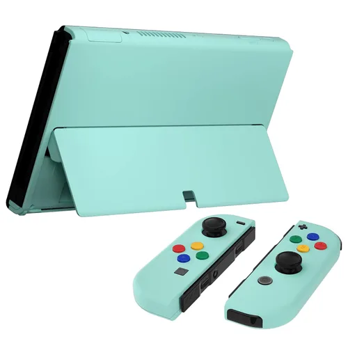 Vista 23 de eXtremeRate DIY Full Set Shell Buttons for Nintendo Switch OLED, Soft Touch Replacement Console Back Plate & Kickstand, Custom Case Housing for