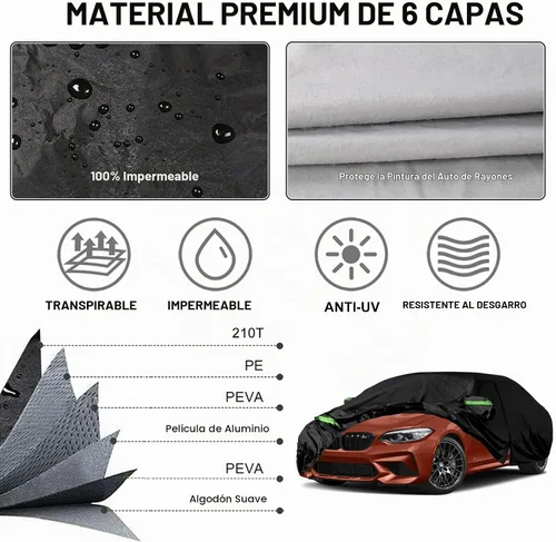 Vista 3 de Cubierta de Auto Impermeable Reemplazo para BMW M2 Serie 2 2014-2025 (F22/F23 G42 F87 218i 220i 230i 228i 235i 240i), Protector a Medida 210T