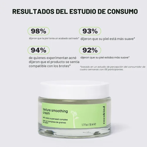 Vista 7 de Cocokind Crema suavizante texturizada, hidratante facial con escualano, semillas de apio y pepino, loción facial hidratante facial, crema facial