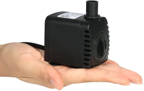 Vista 5 de Decdeal Bomba de agua, AC110V 8W Bomba de agua sumergible para acuario, fuentes de mesa, estanque, jardines de agua y sistemas hidropónicos con 2