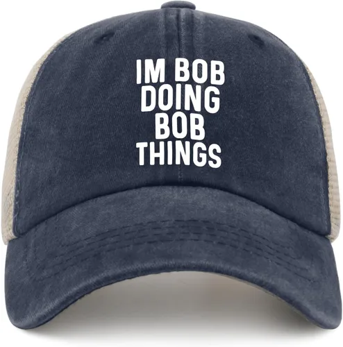 Vista 21 de Im Bob Doing Bob Things - Sombrero de camionero para hombre, sombrero de malla vintage para verano
