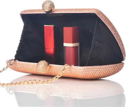 Vista 4 de Bolso de noche con diamantes de imitación completos para mujer, dije de cumpleaños, compromiso, boda, fiesta