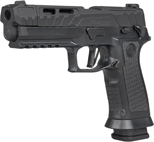 Vista 3 de SIG SAUER P320 Spectre Comp Blackout CO2 Pellet Air Pistol Semi-Auto, 20rd Pellet Magazine, alimentado con CO2