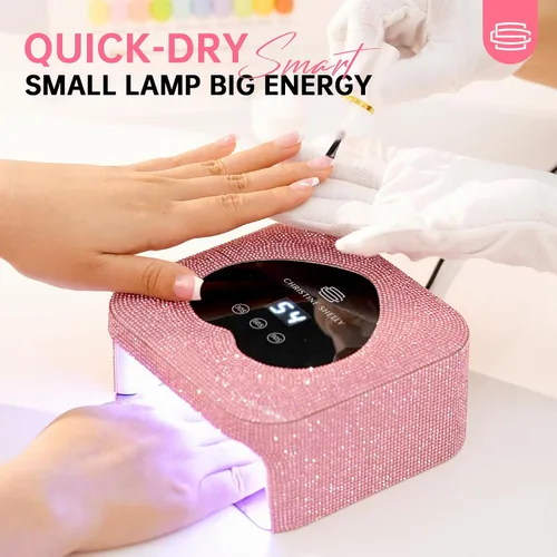 Vista 5 de Lámpara de uñas UV, luz UV para uñas de gel, lámpara de uñas de 48 W enchufable, mini lámpara de uñas con control táctil, sensor automático y 3