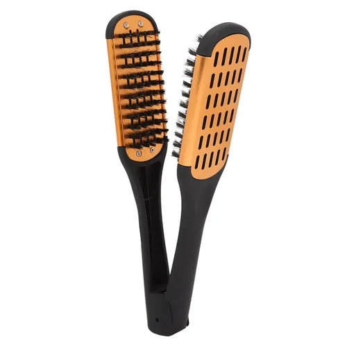 Vista 7 de Cepillo para el cabello, pinzas para el cabello, elasticidad de resorte, alisador de cabello, suave, transpirable, doble cara, cepillo plano