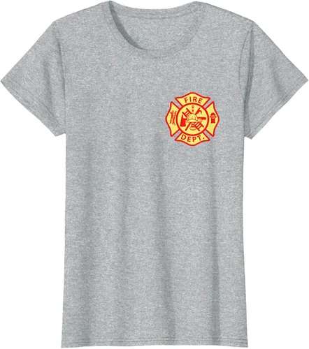 Vista 23 de Camiseta con logotipo de bomberos con símbolo de bombero, Negro