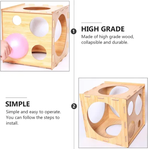 Vista 5 de Operitacx Caja de medición de cubo de globos, herramienta de medición precisa de globos para decoraciones y arcos, fácil de montar y almacenar hecha