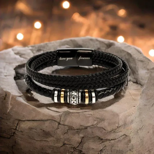Vista 5 de FG Family Gift Mall Pulsera "Para Mi Hombre Te Amo", Regalos para Él, Esposo, Novio, Regalos Sentimentales de Esposa, Novia, Pulsera Para Mi Hombre