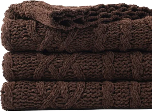 Vista 23 de Battilo Manta Negra para Sofá, Manta de Punto Cable para Cama, Silla, Decoración del Hogar, Manta de Chenilla Tejida Suave y Acogedora, Manta Negro