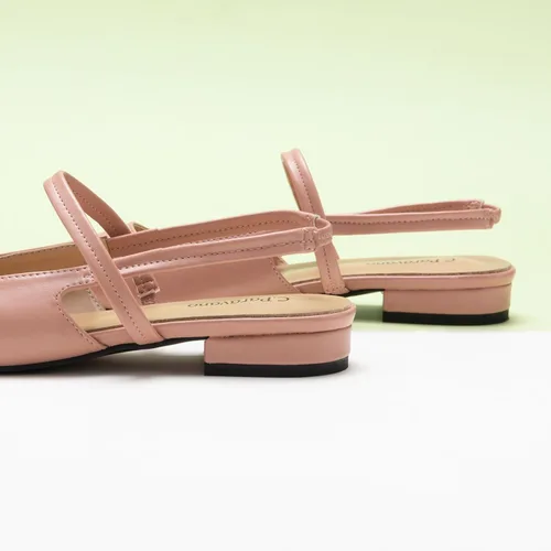 Vista 3 de C.Paravano Zapatos de tacón para mujer Tacones de cuero para gatitos Sandalia de tacón cerrado Zapatos de tacón puntiagudo para mujer Zapatos
