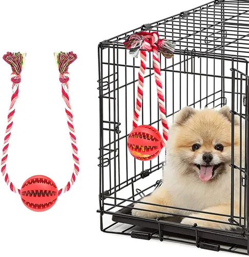 Vista 8 de Engorgio Juguetes interactivos para masticar perros, ayudas de entrenamiento para cachorros, dispensador de golosinas de rompecabezas con cuerda
