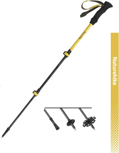 Vista 12 de Naturehike - Bastón de trekking de fibra de carbono 3K plegable y telescópico de 3 secciones ultraligero para mujeres y hombres, bastón