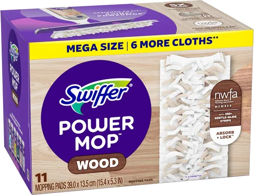 Vista 8 de Swiffer PowerMop - Recambios de almohadilla de trapeador de madera para limpieza de pisos, 11