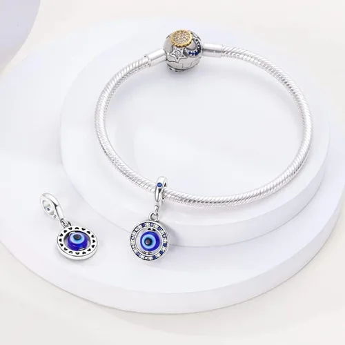 Vista 3 de CYCUFF Abalorios de plata de ley 925 adecuados para collares de dijes, pulseras, abalorios, joyería de regalo para mujer
