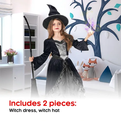 Vista 2 de Morph Costumes Dark Witch Costume Kids Witch Costumes For Girls Costume Witch Outfit Kids Halloween Witch Costumes Girls