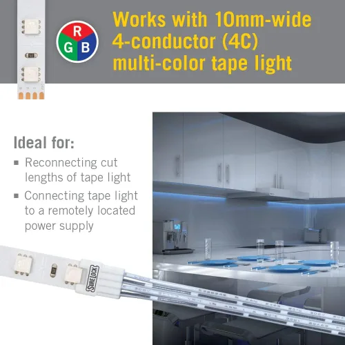 Vista 3 de Armacost Lighting SureLock 760821 - Conector de cinta LED RGB a cable, paquete de 3