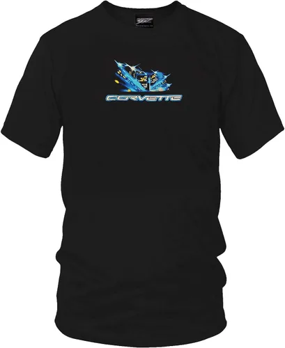 Vista 2 de Wicked Metal Corvette Shirt - Light up The Night - Corvette C5,c6 - Black