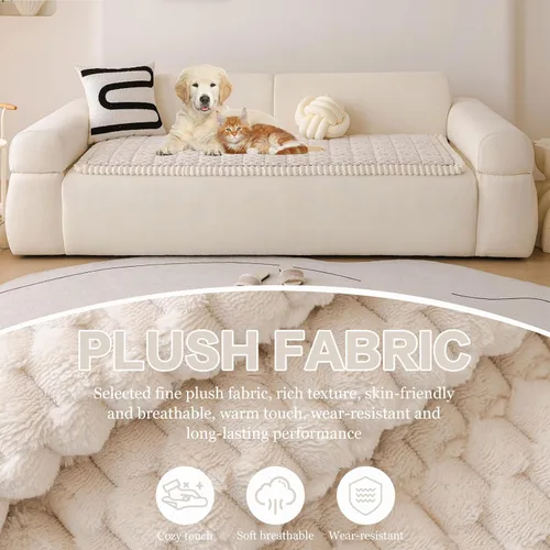 Vista 2 de DREAMINGO Fundas de sofá para mascotas, fundas antideslizantes y mullidas para sofá de perro, lavables geométricas y jacquard, protector de cojín