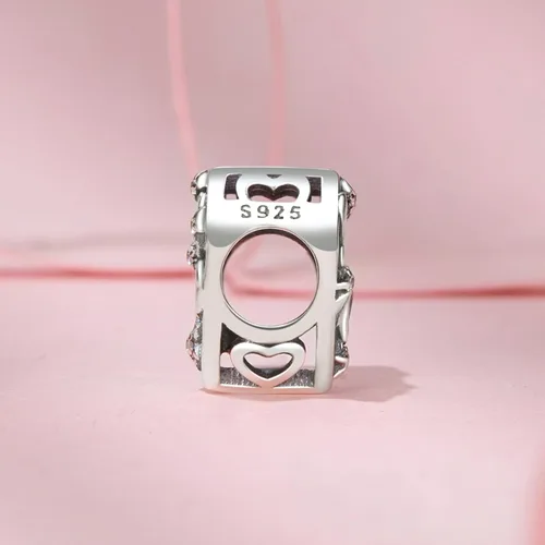 Vista 68 de Abalorios de plata de ley para pulseras, collares, familia para siempre, circonita cúbica, regalo de joyería para mujeres