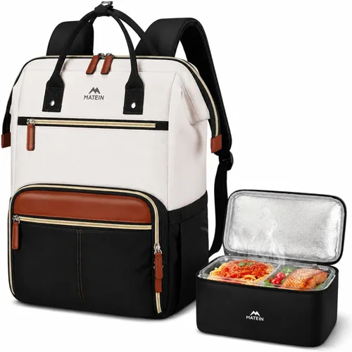 Vista 10 de MATEIN - Mochila de almuerzo de 15.6 pulgadas, bolsa negra para laptop con Negro