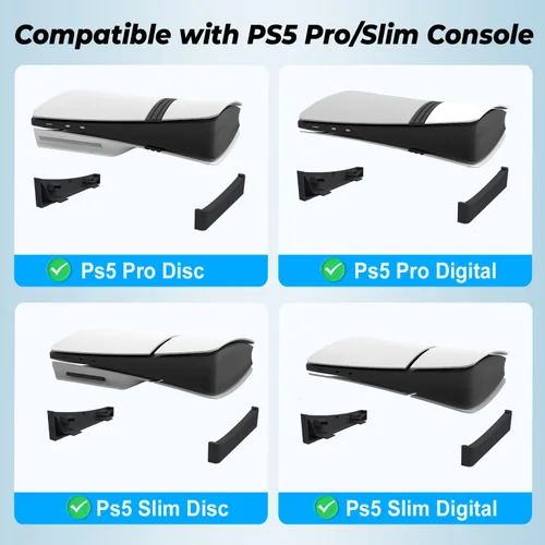 Vista 9 de PS5 Pro Accessories Soporte horizontal, soporte base compatible con PlayStation 5 Pro/Slim Disc y Digital Edition (blanco)