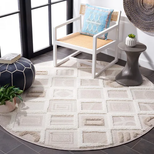 Vista 4 de SAFAVIEH Trends Collection - Alfombra para pasillo, 2 pies 2 pulgadas x 8 pies, color beige y marfil, diseño texturizado moderno, no desprende
