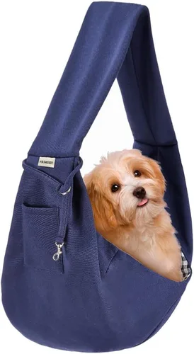 Vista 8 de FDJASGY Bolsa de mano reversible para mascotas con cinturón de seguridad de bolsillo, manos libres, para viajes al aire libre (rayas grises)