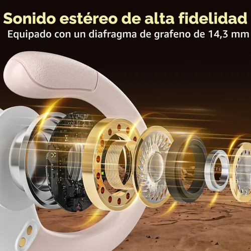 Vista 3 de Auriculares inalámbricos Bluetooth 80 horas de reproducción de auriculares con pantalla de potencia con micrófono con cancelación de ruido