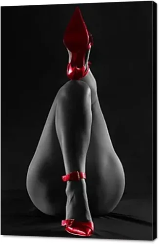 Vista 8 de Arte de pared moderno en blanco y negro sexy dama pintura mujer genial arte corporal sexy chica desnuda bebida vino tinto sentado en el inodoro