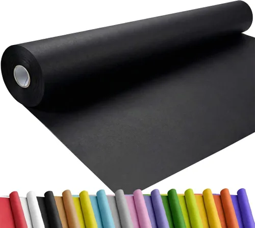 Vista 14 de SMART&CASUAL Papel de regalo negro de 17.8 x 760 pulgadas (63 pies) de papel kraft para regalo, tablón de anuncios, ramos, flores, niños, embalaje