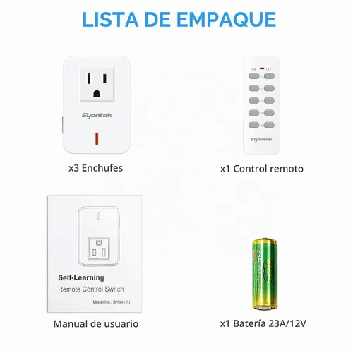 Vista 9 de Syantek Toma de Corriente con Control Remoto Interruptor de Luz Inalámbrico para Electrodomésticos, Kit de Interruptor de Luz Remoto Expandible