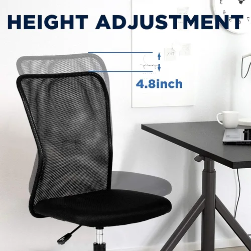 Vista 5 de HHS Silla ergonómica de oficina, silla de escritorio barata, silla de computadora de malla, soporte de espalda, moderna silla giratoria ejecutiva