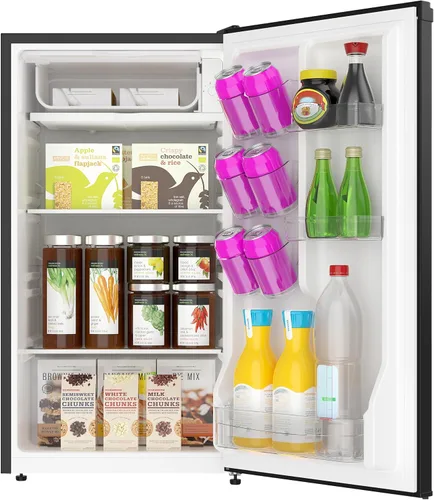 Vista 6 de ARCTIC CHEF ACFR335, mini refrigerador de diseño compacto de 3.2 pies cúbicos con congelador, acero inoxidable, negro SS