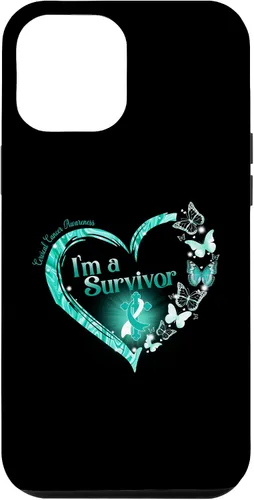 Vista 26 de Teal Ribbon Butterfly Cervical Cancer I'm A Survivor Case for iPhone 17