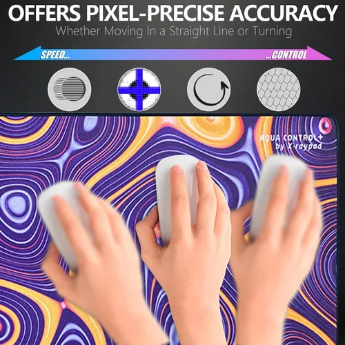 Vista 4 de X-Raypad Aqua Control Plus ROB - Alfombrilla de mouse para juegos de ultra alta precisión con velocidad perfecta y capacidad de control