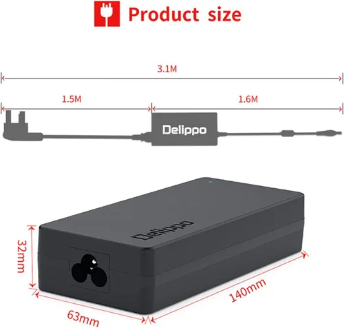 Vista 2 de Delippo Adaptador de CA para portátil Asus ZenBook PRO 15 14 A17-150P1A UX580GE UX580GD UX550GD UX550GD UX550GE F UX550G X570Z Q536 UX450FD X570Z. D
