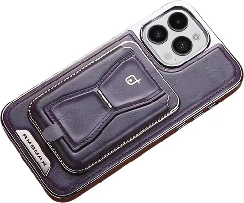 Vista 6 de Funda magnética de cuero para teléfono con tarjetero desmontable, elegante y funcional funda magnética tipo cartera para iPhone (iPhone 12, negro)