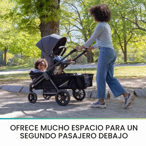 Vista 6 de Evenflo Pivot Xplore - Cochecito para cochecito segundo asiento, color gris aventurero