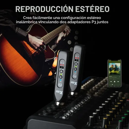 Vista 5 de Xvive Receptor P3 Bluetooth XLR para mezclador de audio, PA activo, sistemas DJ