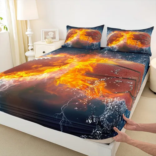 Vista 43 de Erosebridal Graffiti Rugby Ball Sheets for Boys Girls Colorful Rugby Helmet Fitted Sheet,Sports Kids Bedding Sets Football Game Bed Sets Twin 2 Piece