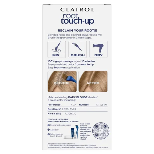 Vista 107 de Clairol Root Touch-Up de Nice'n Easy Tinte Permanente para el Cabello, 10 Rubio Extra Claro, Paquete de 1 Clairol Root Touch Up - Tinte permanente