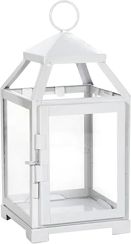 Vista 13 de Hosley's Farol estilo clásico, de 12 pulgadas de alto, de hierro y vidrio Regalo ideal para celebraciones, fiestas, bodas, Aromaterapia y Spa.