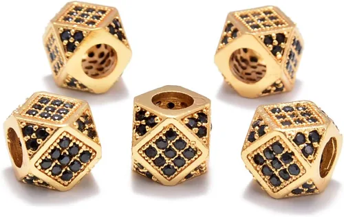 Vista 9 de AD Beads Pulsera de cuentas de zircón con tachuelas de strass