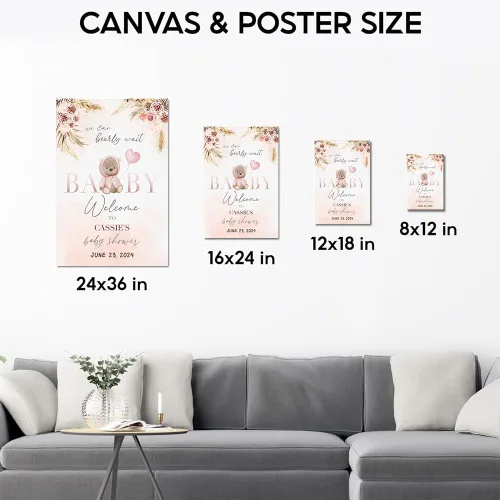 Vista 6 de Letrero de bienvenida personalizado para baby shower, letrero de bienvenida para baby shower con osito de peluche, póster personalizado de osito