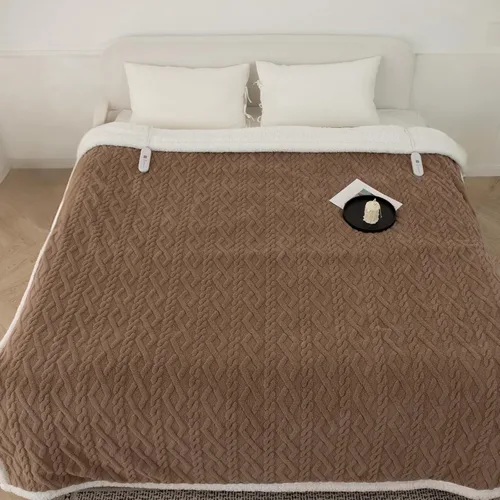 Vista 12 de Manta eléctrica tamaño individual 62"X84" amarilla - Manta cálida y gruesa de sherpa con calefacción para invierno con 5 niveles de calentamiento