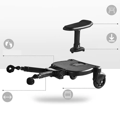 Vista 6 de Tabla universal para cochecito, tabla planeadora para cochecito con asiento desmontable, tabla para cochecito, tabla para cochecito, conector