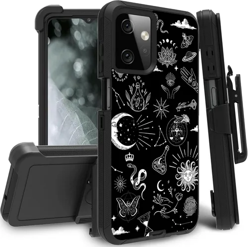 Vista 41 de Funda para Motorola Edge 2021 / Moto Edge 5G UW, protección resistente de 3 capas híbridas a prueba de golpes con funda de clip para cinturón