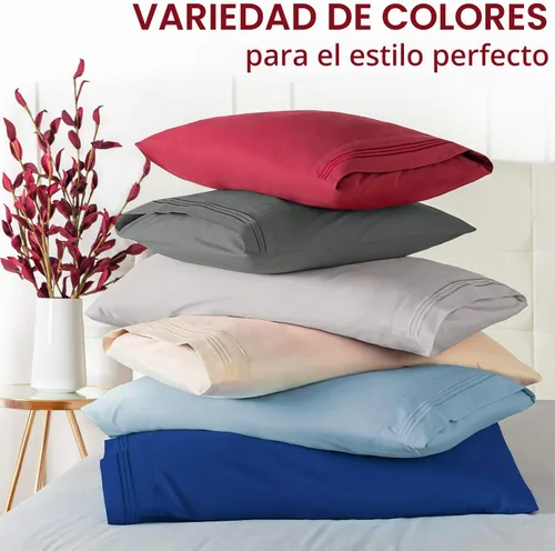 Vista 4 de Mellanni Juego de fundas de almohada - 4 fundas de almohada de la colección